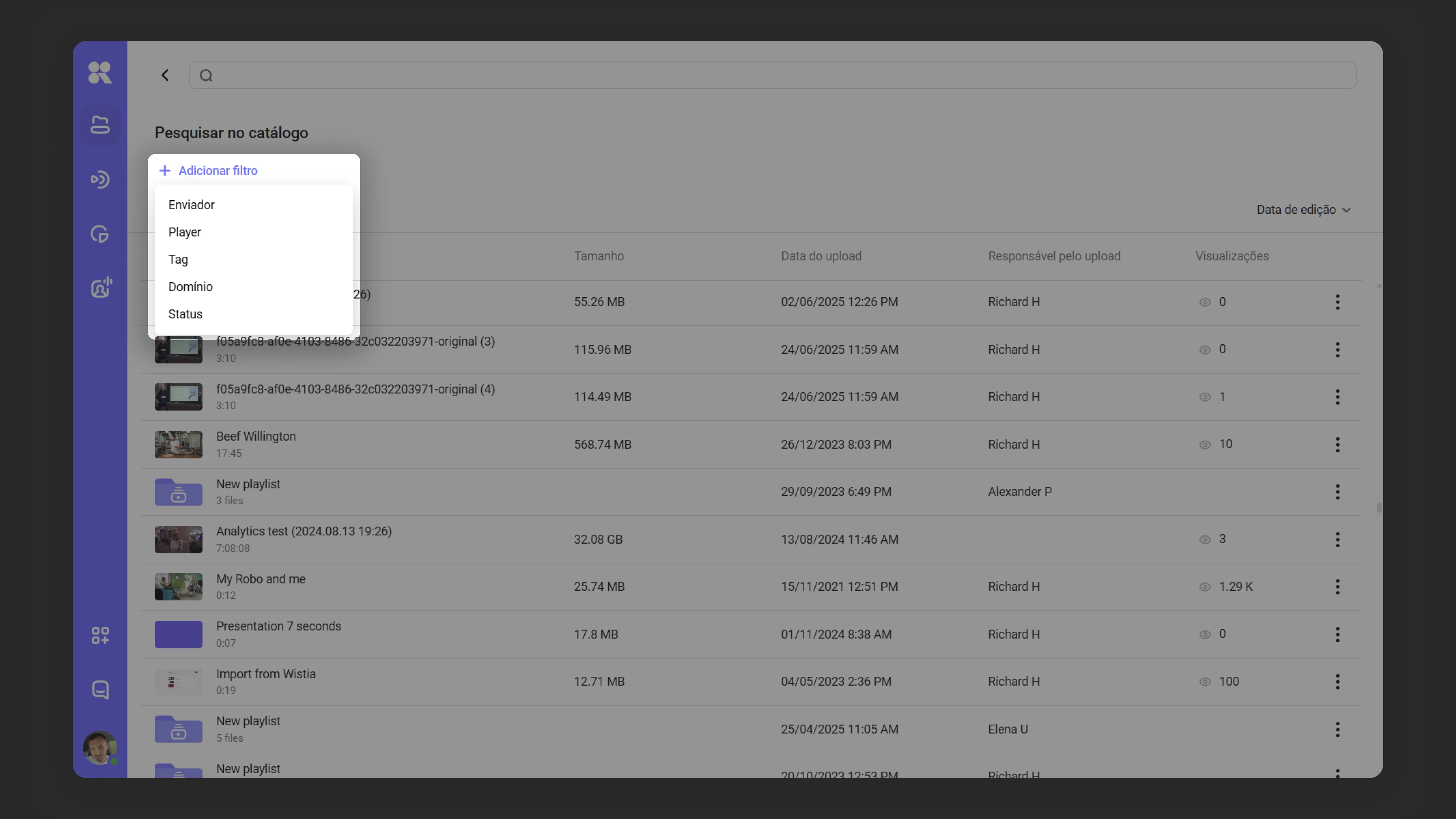 Filtros para busca avançada