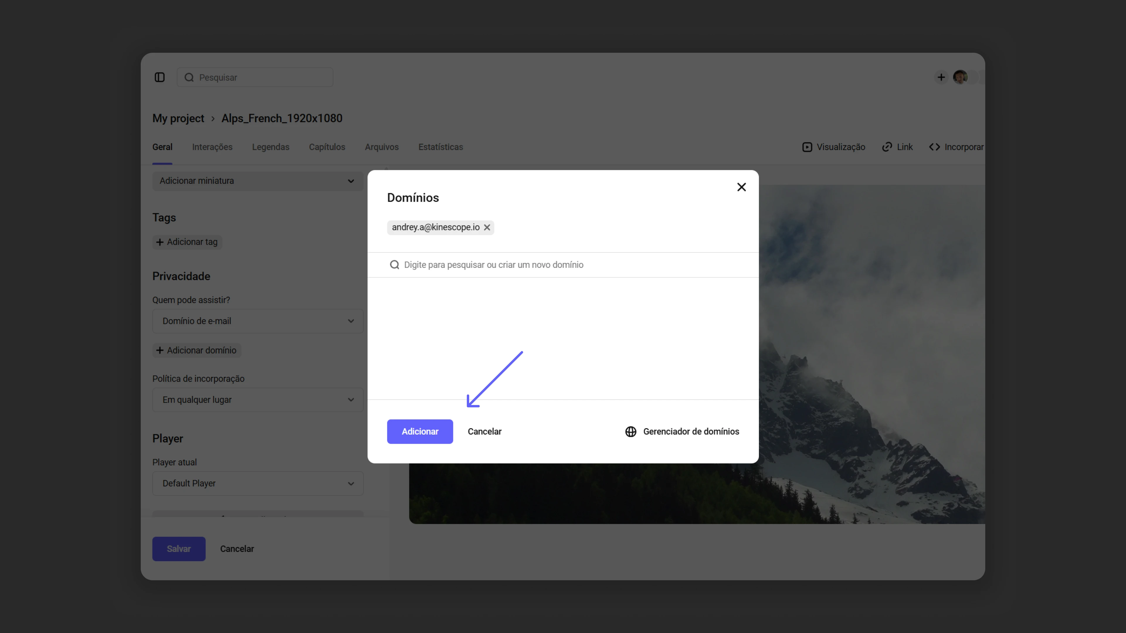 Configurando acesso por domínio de e-mail